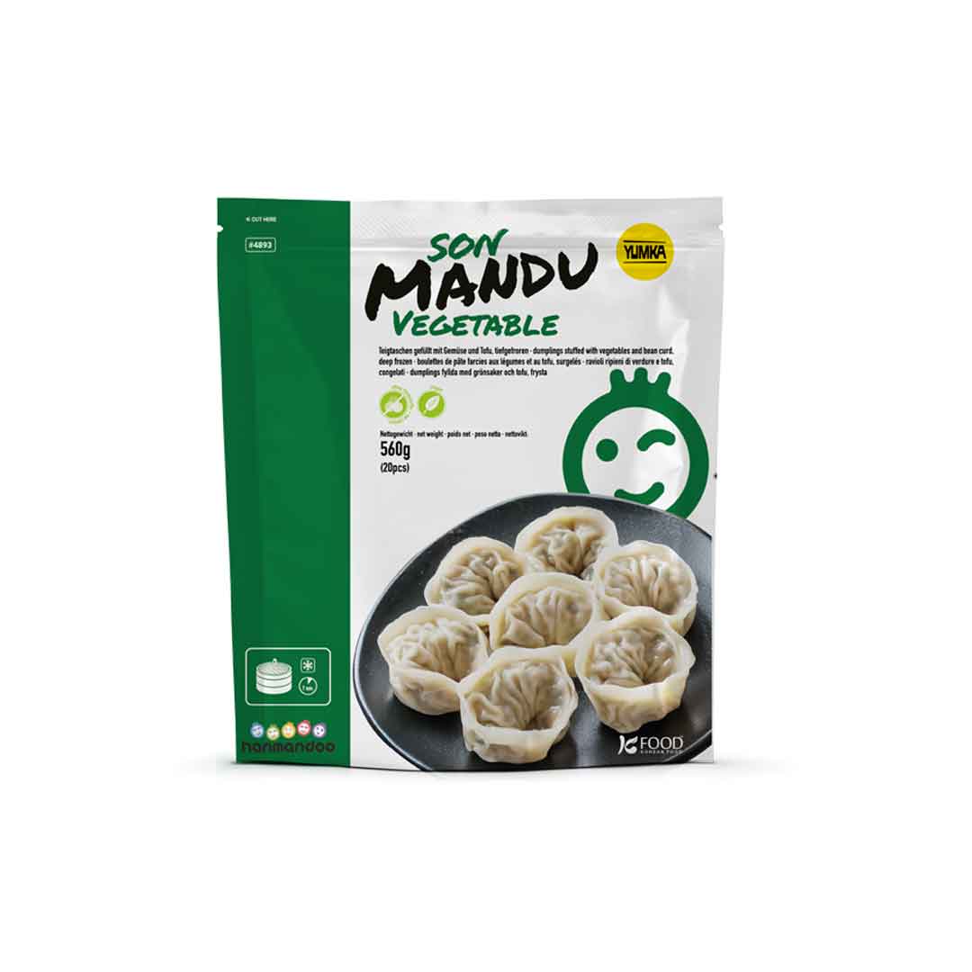 Hanmandoo Son Mandu vegetable: koreanische Mandu-Teigtaschen, gefüllt mit Gemüse und Tofu, 560 g Packung