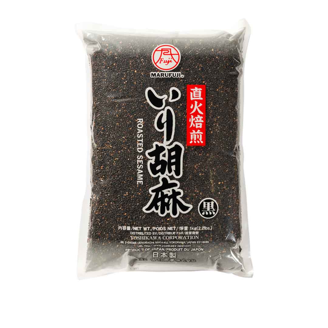 Beutel Marufuji gerösteter schwarzer Sesam (Roasted Sesame), 1 kg Packung