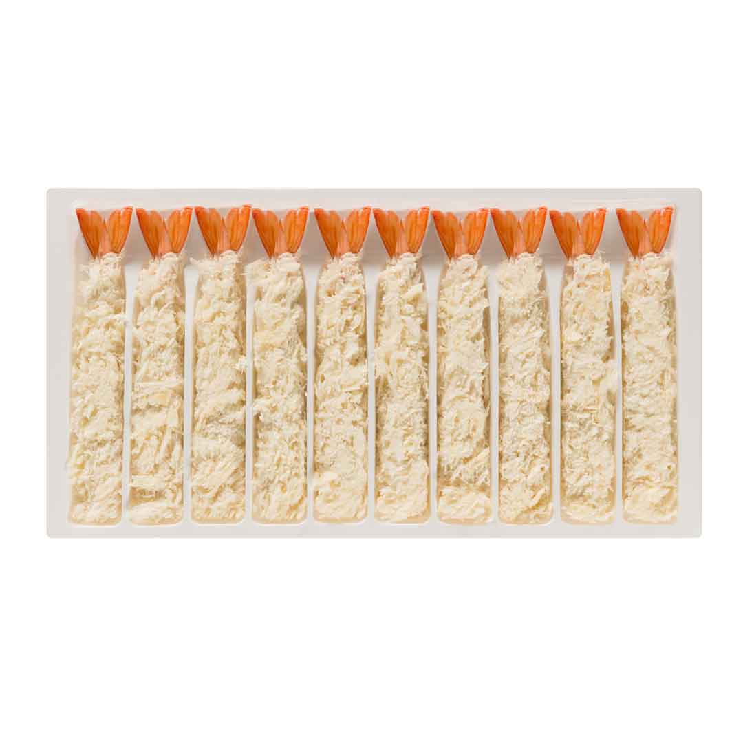 Roh paniertes Ebi Fry Garnelen-Set mit Schwanzsegment, Größe 13/15, 10 Stück pro Packung – Seafood Market