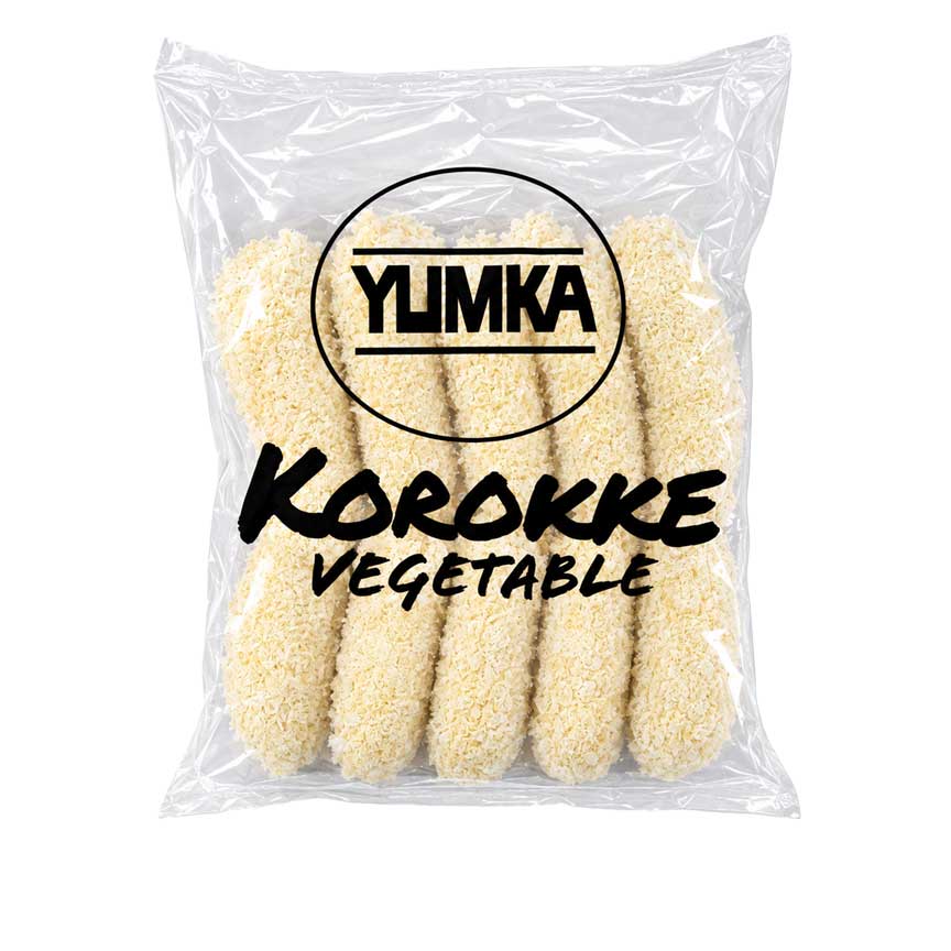 Verpackung Yumka Korokke Vegetable mit panierten Kartoffelkroketten mit Gemüse, 10 Stück pro Packung, zum Frittieren
