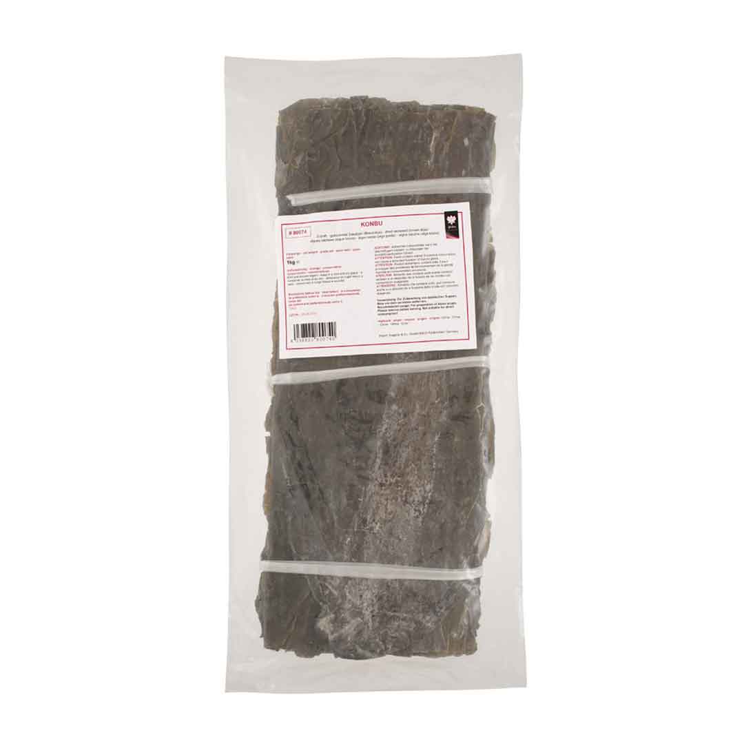 Vakuumverpackter getrockneter Kombu-Seetang mit Etikett